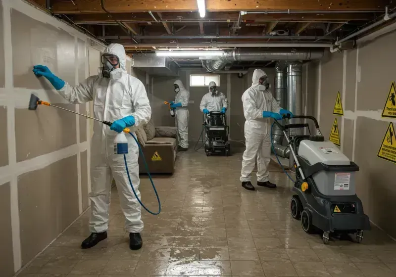 Basement Moisture Removal and Structural Drying process in Walker County, AL